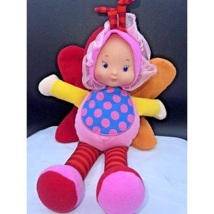 HK City Toys Butterfly Baby Activity Squeak belly Crinkle Wings Plush Doll 11"